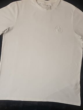 BMW White Crew Neck T-Shirt with Embossed Logo